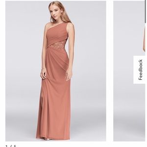 Elegant One-Shoulder Lace Detail Dress